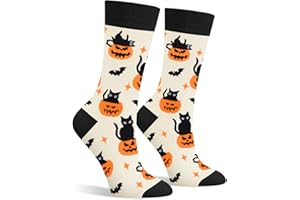 CANTUSTIME Funny Halloween Socks for Women Ladies Teen Girls-Crazy Novelty Funky Dress Crew Socks - Halloween Gifts Stockings Costumes