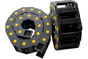 BEVDICNC Kabelschleppkette 2-teilig R55 25mm x 77mm mit Stecker Brücke Typ 1 m Länge schwarzer Kunststoff-Kabeldraht-Zugkette für CNC, mit Endverbindern