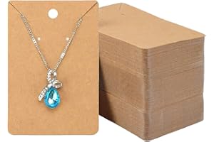 HIKPACKER 200 Piezas Tarjetas de Pendientes, Tarjeta de Exhibición de Pendiente Collar Kraft 9 x 6 cm, Tarjeta de Exhibición de Aretes de Cartón con Agujeros, para DIY Exhibición de Pendientes Tachas y Colla