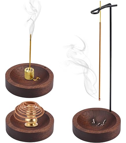 Porta bastoncini di incenso, 3 in 1 Porta Incenso per Bastone con Base in design moderno con bobina a cono, bruciatore di incenso porta incenso a 9 fori per Arredamento Casa ufficio Meditazione Yoga