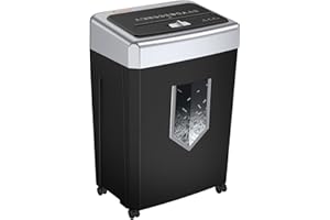 Bonsaii 15-Sheet Cross Cut Paper Shredder for Office, Heavy Duty Shredder for CD/Card, 30-Minute Working Time, 60dB Quiet Shredder with Jam Proof System, 18L Pullout Bin, C169-B (Overall Packaging)