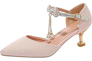 KKvoPiQ Kinderschuhe Elegant Mädchen High Heel Kleid Schuhe Performance Hochzeitsschuhe Glitzer Festliche Kleidschuhe Blumen Party Schuhe Mädchen Ballerina Strassstein Gespitzt Absatzschuhe