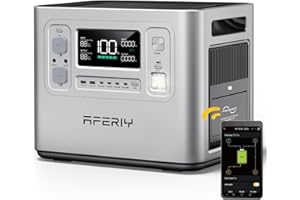 AFERIY 2400W Portable Power Station, 2048Wh Solar Generator Control Via App, LiFePO4 Battery Quick Charge in 1.5H, 240V AC Outlets, 13 Outputs for Home Emergency/Camping/RV