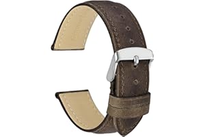 WOCCI Pasek do zegarka z prawdziwej skóry dla kobiet i mężczyzn, szerokość paska 18 mm, 19 mm, 20 mm, 22 mm, 23 mm, 24 mm
