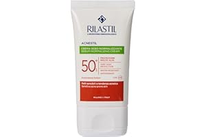 Rilastil Sun System Acnestil SPF50+, Protector Solar Facial Anti-imperfecciones para Pieles con Acné, Resistente al Agua con 