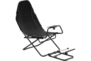 MAXMOUNT Racing simulator cockpit – racingsäte vikbar, justerbar höjd och djup racingsimulator, upp till 120 kg