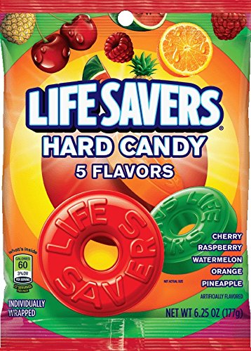 Original Five Flavors Hard Candy, Individually Wrapped, 6.25oz Bag, Sold as 1 Each
