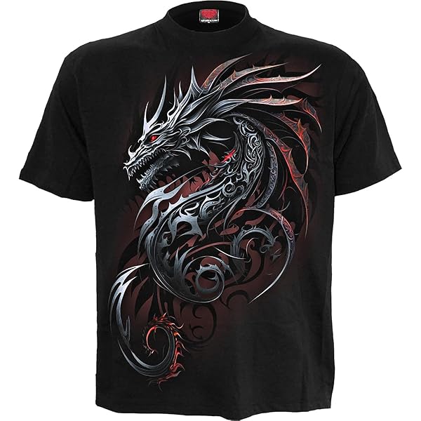YKNIP Summer Dragon Print Loose Cotton Short Sleeve T Shirt