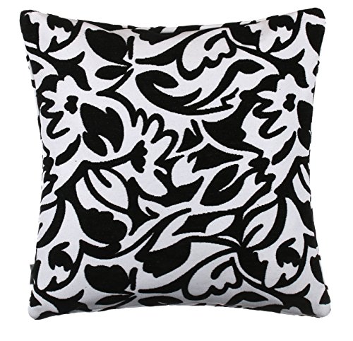 Jacquard Deko Kissen Zierkissen Couchkissen Sofakissen Motivkissen - mit Füllung Größe: ca. 40x40 cm Farbe: Schwarz/Weiß - von Brandsseller