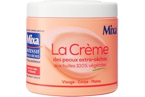 Mixa Intensif Peaux Sèches - La Crème des Peaux Extra-Sèches - Multi Usages Visage, Corps, Mains, Pieds - Nourrit 48h et répare - Pénétration Rapide - Hypoallergénique - Pot 400 ml​