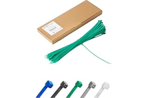 HAUS PROJEKT Vert Lot de 100 Attaches Zippées Industrielles de Qualité Supérieure, 300 mm x 3,6 mm, Multifonctionnelles, en Plastique, pour Usage Intérieur et Extérieur, Gestion des Câbles, Fils, Maison, Bureau