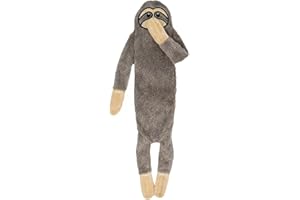 KUSCHELFREUNDE E. U. Kuschelfreunde Hundespielzeug ohne Füllung, Quietschendes Plüschspielzeug für kleine bis mittelgroße Hunde & Welpen (Faultier)