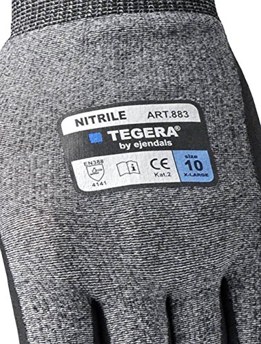 2er Pack Tegera 883 Montagehandschuh mit Nitrilschaumbeschichtung, Größe:10 (XL) - 2