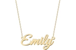 UMAGICBOX Exquisite Personalized Name Necklace|Choose from 14 Font Styles|Customizable 18K Gold Plated Stainless Steel & Sterling Silver Pendant|Unique Gift for Her