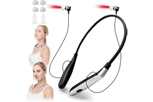 FUNTHY Tinnitus Infrarot OhrstöPsel, 2-in-1 Rotlichttherapiegerät für Nase Ohren,Rotlichtgerät für Tinnitus,Schnelle Hilfe bei Ohrgeräuschen (Schwarz)