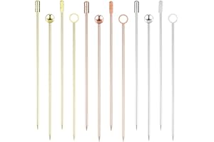 MoonSing Pics à Cocktail en Acier Inoxydable, 12 Pièces Bâtonnets de Fruits à Boisson, Réutilisable Multicolores Cure-Dents Martini Apéritif pour Fêtes au Bar et Clubs, Cérémones