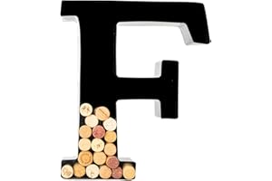 WILL'S Wine Cork Holder - Metal Monogram Letter (F), Black, Large | Wine Lover Gifts, Housewarming, Engagement & Bridal Shower Gifts | Personalized Wall Art | Home Décor
