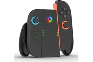 Ertisa Joy-Con Komfortgriff für Nintendo Switch 2, Controller Halter für Nintendo Switch 2 (2025) Ergonomischer Joystick Komfortabler Gummigriff mit Anzeigeleuchte, Switch 2 Zubehör Gaming Ladegriff