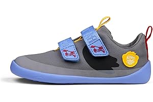 Affenzahn Barfußschuh Baumwolle Lucky Klettverschluss Vegan rutschfest Flexibel Reflektierend für den Sommer in Größe 21-32 Tukan - Grau