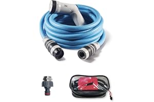 FITT IKON PLUS 15m Kit con da Tubo Acqua da Giardino Estensibile Leggero Pronto all'uso con Pistola Multigetto, Adattatore rubinetto e Supporto, blu