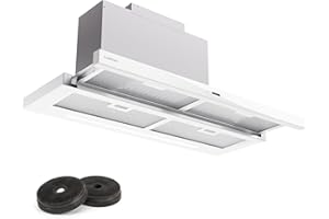 Klarstein Dunstabzugshaube 90cm, Abluft-Dunstabzugshaube mit Spülmaschinenfestem Filter aus Aluminium, Leise Abzugshaube Abluft, 640m³/h Luftstrom, Effiziente Wandhauben mit LEDs & Touch Controls