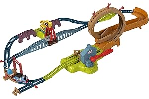 Thomas & Friends Fisher-Price Launch & Loop Maintenance Yard giocattolo treno e pista set con motore Thomas motorizzato per bambini dai 3 anni in su