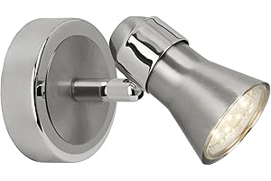 Lampada BRILLIANT Sanny Faretto LED a parete in ferro/cromato | 1x LED-PAR51, GU10, 3W lampada a riflettore LED inclusa, (250lm, 3000K) | Scala da A ++ a E | Testa orientabile