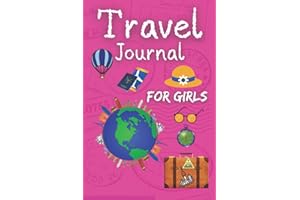 Travel Journal For Girls: Vacation Diary for Children, Kids. Prompt Notebook for Activities, Logbook with Sketchbook Pages to Draw & Log. Drawing Boxes.