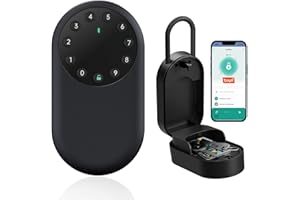 SEPOX Smart Key Lockbox, Portable & Outdoor Wall Mounted Key Safe with Bluetooth & App Control – Weatherproof Aluminum, Anti-Peep Keypad,Removable Shackle,for Airbnb,Office,Home,Garage,Guest Access