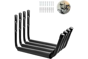 SWTYExt Heavy Duty Garage Hooks 38cm Ladder Hooks Garage Storage Wall Mounted Hanger Garage Wall Hooks for Garden Tools Bike Kayak Surfboard Ski Tube Ladder Folding Chairs(4 Pack)