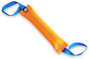 Bull Fit mordedor Perro, con Dos Asas, 30 cm - Embutido de Manguera, K9 Dummy y motivador canino Resistente y Duradero - Juguetes para Perros de Entrenamiento, Naranja