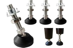 RHUAFET 6 Stück Stellfuß M8 x 40MM Einstellschraube M8, Möbelfuß Sockelfuß Kann 400KG Tragen Verstellbare Füße Stellschraube Stellteller Stellfuß Maximal 15 ° Neigung (4 Stück - M8 x 30 MM)