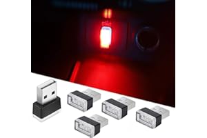 CTRICALVER Oświetlenie USB, oświetlenie wewnętrzne USB, nastrojowe światło LED (5 sztuk czerwone)