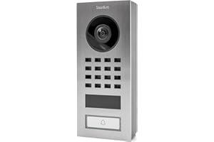 DoorBird D1101V Aufputz IP Video Türstation | Video-Türsprechanlage mit 1 Ruftaste, WLAN, Bluetooth, HD-Video, Bewegungssensor, in Edelstahl V2A