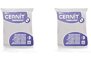 CERNIT CE9256005AMZC - A Batch of 2 Translucent Polymeric Doughs - Baking Modelling Dough - Translucent Colour - 2 x 56 g Blocks - Manufactured in Belgium