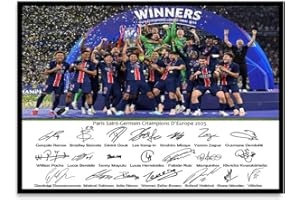 GENERIC Affiche imprimée Champions d’Europe 2025 Psg Format A4 Cadeau pour les fans de football