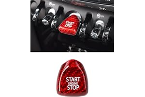 SHSBSCAR Fibra di carbonio per Mini Cooper motore Start/Stop Cover Power Control Pushbutton Switches Decorazione Cap Accessori interni per 3nd Gen Mini Cooper F54 F55 F56 F57 F60 (Rosso)