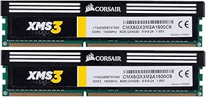 Corsair CMX8GX3M2A1600C9 XMS3 8GB (2x4GB) DDR3 1600 Mhz CL9 Performance Desktop Memory Kit