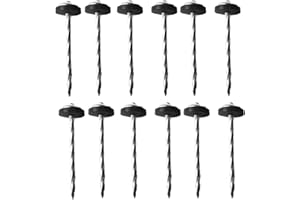 VADO VLTRA Lot de 12 piquets de sol en acier robuste pour tente de camping, jardin, tapis de mauvaises herbes, auvent de camping, randonnée, piquets à tête à ressort galvanisé, hauteur 9 cm (12 pièces)