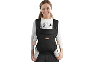 CUBY Baby Carriers for Newborn, Structured Zippers Toddler Baby Carrier, Breathable Baby Holder Belt, Facing & Back Baby Carriers from Newborn, Adjustable Head Neck Support with Head Cover Up to 30LBS