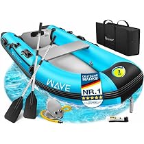 Bateau Pneumatique KESSER 3,20 M Pour 4 Personnes – 2 Bancs, Pagaies, Pompe, Sac De Transport – Moteur Jusqu'à 15 CV, Catégorie C, PVC 3 Couches, Certifié Vagues 2 M