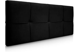 SUEÑOS ZZZ SUENOSZZZ-ESPECIALISTAS DEL DESCANSO Cabecero de Cama tapizado, Modelo Square para Camas de 150 (160 x 57 cm) Tela Negro