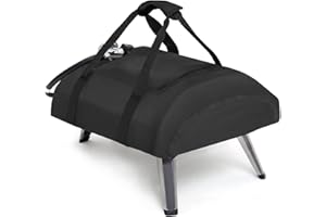 Fenghome Pizzaofen Abdeckung für Ooni Koda 12, 600D Wasserdicht Pizzaofen Tragetasche Oxford-Stoff Pizzaofen Tragetasche mit neuer oberer Reißverschlusstasche Pizzaofen Zubehör-Schwarz(63x41x16cm)