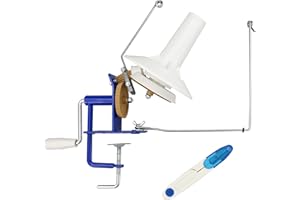 Lamxd Großer Jumbo-Metallgarn/Wolle/Schnur/Faserkugelwickler, handbetrieben, 284 g, mit Fadenschneider, Blau und Weiß