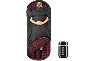 KingCamp Sacco a Pelo Invernale XXL Extra Grande in Flanella Adulti Sacco a Pelo Bambini Sacco a Pelo 4 Stagioni Sacco a Pelo Compatto Sacchi a Pelo Campeggio Rettangolare Inverno per Camping Letto