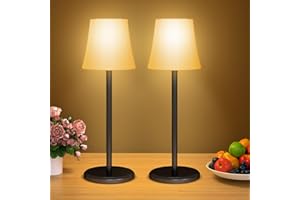 ‎SURIGHT Suright 2 Stück Tischlampe Kabellos mit 3 Farbmodi und RGB Farben, Touch Control Dimmbar Aufladbar Akku Tischleuchte, IP54 Wasserdicht LED Tischlampe für Restaurant, Schlafzimmer, Party, Camping