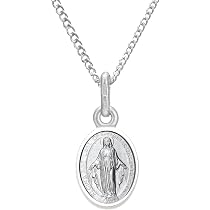 Medaglietta Miracolosa In Argento Sterling 925 Con Catena 45cm - Gioiello Religioso In Confezione Regalo