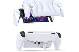 JOYTORN Funda protectora completa compatible con reproductor remoto PlayStation Portal, funda para portal PS5 con carcasa frontal desmontable, funda trasera, diseño de mano esmerilado (blanco)