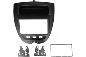 AOUTECEN Double DIN Car Radio Frame Dash Kit Car DVD Radio Panel Stereo Cover Fascia Interior Modification Compatible with 107 C1 2005-2014,Black