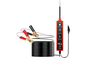 MODONGHUA Auto Stromprüfer mit Krokodilklemme, 2 V bis 24 V DC-Testlicht, elektrische Komponententester, Polarität, Durchgangsprüfer mit Kontrollleuchte, langer Sonde, Krokodilklemme